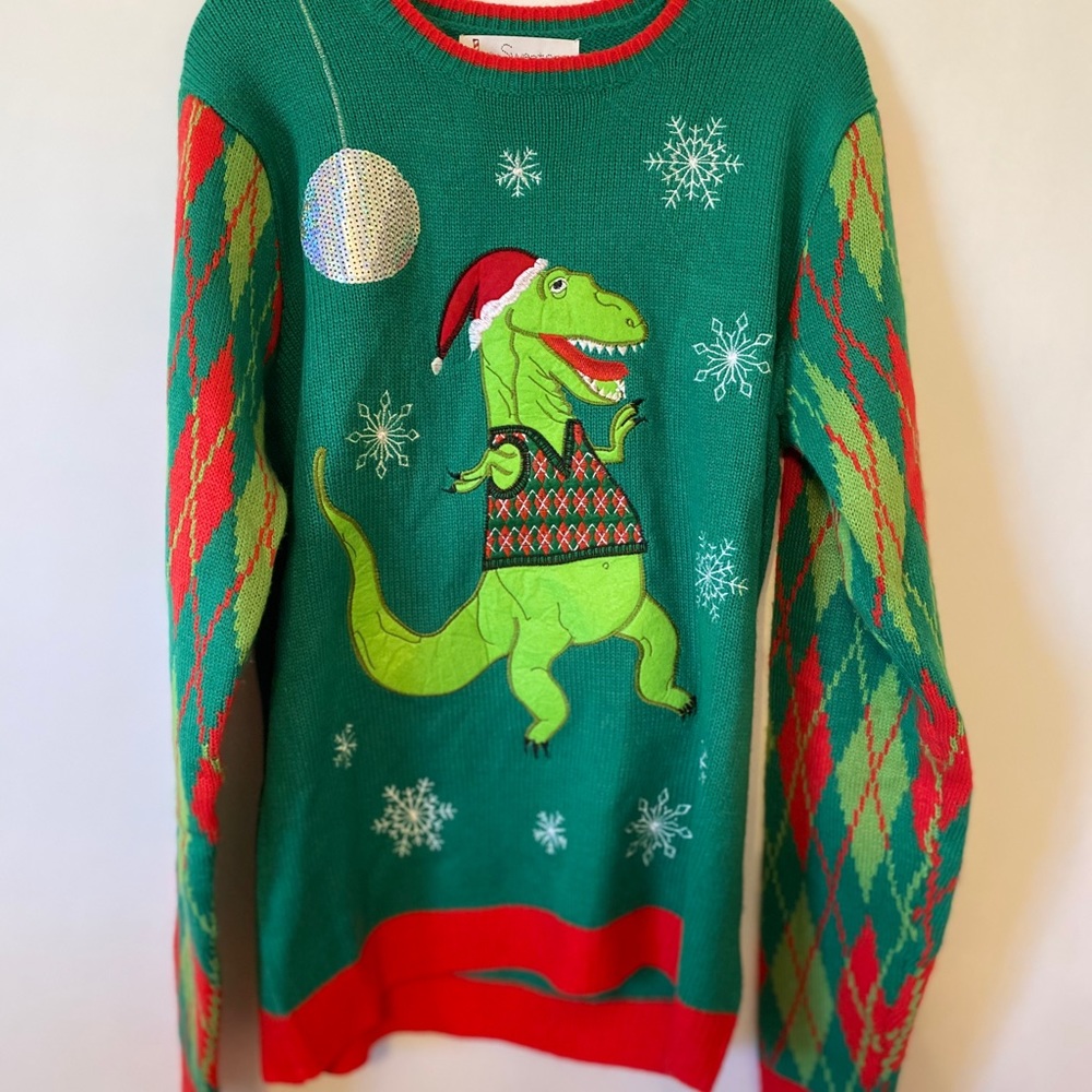 Jolly Sweater Dinosaur Ugly Christmas Sweater